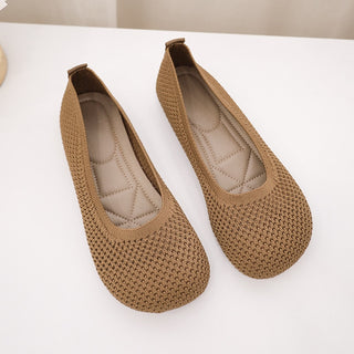 Chaussure bateau estivale femme : Espadrilles décontractées, tissage rayé, confort pieds nus