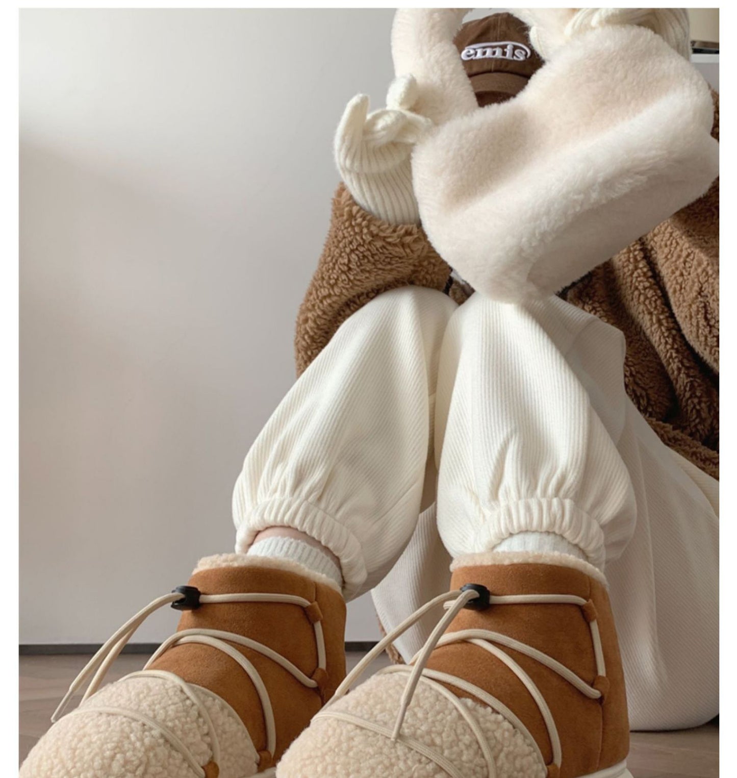 Chaussures hiver chaudes, confortables et élégantes pour femme avec design en fourrure