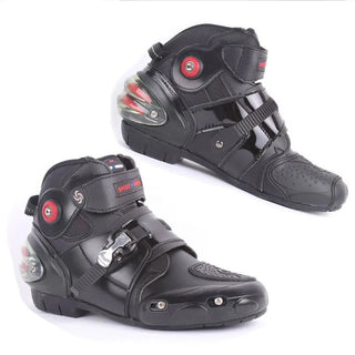 Chaussure moto professionnelle en cuir et avec protection des chevilles pour homme