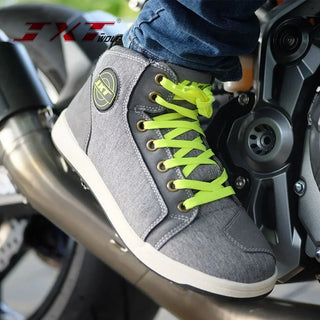 Chaussure moto confortable et urbain en cuir pour homme